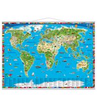 Kinderbücher und Spiele Illustrierte Weltkarte mit Metall-Beleistung Krüger & Schönhoff Verlag