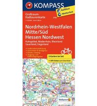 Cycling Maps Kompass Großraum-Radtourenkarte Nordrhein-Westfalen Mitte/Süd - Hessen Nordwest, 2 Bl. Kompass-Karten GmbH