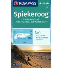 Hiking Maps Germany Kompass-Karte 732, Spiekeroog im Nationalpark Niedersächsisches Wattenmeer 1:15.000 Kompass-Karten GmbH