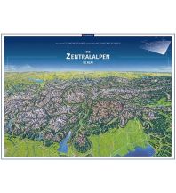 Poster und Wandkarten Die Zentralalpen Panorama KOMPASS freytag & berndt