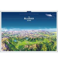 Poster und Wandkarten Die Allgäuer Alpen Panorama KOMPASS freytag & berndt