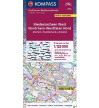 Radkarten Niedersachsen West, Nordrhein-Westfalen Nord 3704 KOMPASS freytag & berndt