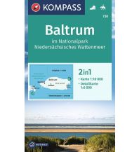 Wanderkarten Deutschland KOMPASS Wanderkarte 730 Baltrum im Nationalpark Niedersächsisches Wattenmeer 1:10000 KOMPASS freytag & berndt