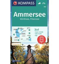 Wanderkarten Bayern KOMPASS Wanderkarte 791 Ammersee, Wörthsee, Pilsensee 1:25000 KOMPASS freytag & berndt