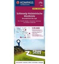 Cycling Maps KOMPASS Fahrradkarte 3311 Schleswig-Holsteinische Westküste, Brunsbüttel bis Sylt 1:70.000 Kompass-Karten GmbH