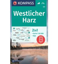Wanderkarten Harz Kompass-Karte 451, Westlicher Harz 1:50.000 KOMPASS freytag & berndt