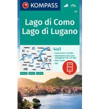Hiking Maps Switzerland Kompass-Karte 91, Lago di Como, Lago di Lugano 1:50.000 Kompass-Karten GmbH