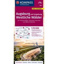 Radkarten KOMPASS Fahrradkarte 3347 Augsburg und Umgebung, Westliche Wälder 1:70.000 KOMPASS freytag & berndt
