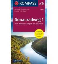 Radsport Fahrrad-Tourenkarte Donauradweg 1, Von Donaueschingen nach Passau Kompass-Karten GmbH