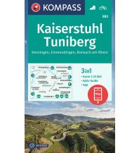 Wanderkarten Schwarzwald - Schwäbische Alb KOMPASS Wanderkarte 883 Kaiserstuhl, Tuniberg, Kenzingen, Emmendingen, Breisach am Rhein 1:25.000 KOMPASS freytag & berndt