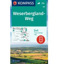 KOMPASS Wanderkarte 819 Weserbergland-Weg 1:50.000 KOMPASS freytag & berndt