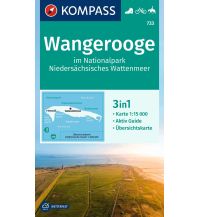KOMPASS Wanderkarte 733 Wangerooge im Nationalpark Niedersächsisches Wattenmeer 1:15.000 KOMPASS freytag & berndt