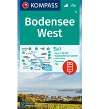 Wanderkarten Nordostschweiz Kompass-Karte 1a, Bodensee West 1:50.000 KOMPASS freytag & berndt
