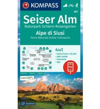Hiking Maps South Tyrol + Dolomites Kompass-Karte 067, Seiser Alm/Alpe di Siusi, Naturpark Schlern-Rosengarten 1:25.000 Kompass-Karten GmbH