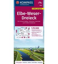 Radkarten Kompass-Fahrradkarte 3313, Elbe-Weser-Dreieck 1:70.000 KOMPASS freytag & berndt