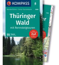 Wanderführer KOMPASS Wanderführer Thüringer Wald mit Rennsteigtouren, 55 Touren mit Extra-Tourenkarte KOMPASS freytag & berndt