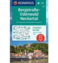 Wanderkarten Bayern Kompass-Kartenset 827, Bergstraße-Odenwald, Neckartal 1:50.000 KOMPASS freytag & berndt