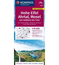 Cycling Maps Kompass-Fahrradkarte 3338, Hohe Eifel, Ahrtal, Mosel 1:70.000 Kompass-Karten GmbH