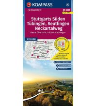 Radkarten Deutschland Kompass-Fahrradkarte 3331, Stuttgarts Süden, Tübingen, Reutlingen, Neckartalweg 1:70.000 KOMPASS freytag & berndt