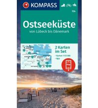 Wanderkarten Schleswig-Holstein Kompass-Kartenset 724, Ostseeküste von Lübeck bis Dänemark 1:50.000 KOMPASS freytag & berndt