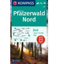 Hiking Maps Germany KOMPASS Wanderkarte 471 Pfälzerwald Nord 1:25.000 KOMPASS freytag & berndt