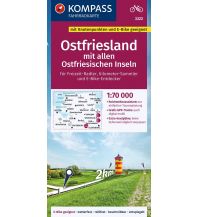 Cycling Maps Netherlands KOMPASS Fahrradkarte 3322 Ostfriesland mit allen Ostfriesischen Inseln mit Knotenpunkten 1:70.000 Kompass-Karten GmbH