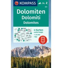 Wanderkarten Italien Kompass-Kartenset 672, Dolomiten/Dolomiti/Dolomites 1:35.000 KOMPASS freytag & berndt