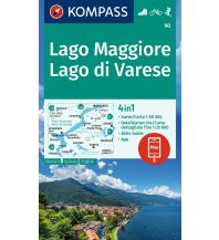 Wanderkarten Schweiz & FL Kompass-Karte 90, Lago Maggiore, Lago di Varese 1:50.000 KOMPASS freytag & berndt