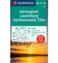Wanderkarten Schleswig-Holstein Kompass-Karte 722, Herzogtum Lauenburg, Sachsenwald, Elbe 1:50.000 KOMPASS freytag & berndt