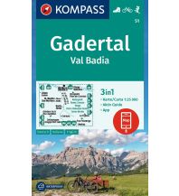 Wanderkarten Südtirol & Dolomiten Kompass-Karte 51, Gadertal/Val Badia 1:25.000 KOMPASS freytag & berndt
