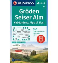 Hiking Maps South Tyrol + Dolomites Kompass-Karte 076, Gröden, Seiser Alm 1:25.000 Kompass-Karten GmbH