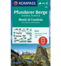 Hiking Maps South Tyrol + Dolomites Kompass-Karte 081, Pfunderer Berge/Monti di Fundres 1:25.000 Kompass-Karten GmbH