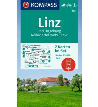 Wanderkarten Wien Kompass-Kartenset 202, Linz und Umgebung, Mühlviertel, Wels, Steyr 1:50.000 KOMPASS freytag & berndt