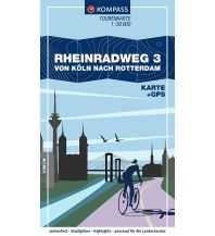 Cycling Maps KOMPASS Fahrrad-Tourenkarte Rheinradweg 3, von Köln nach Rotterdam 1:50.000 Kompass-Karten GmbH