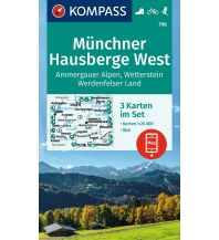 Hiking Maps Bavaria KOMPASS Wanderkarten-Set 796 Münchner Hausberge West, Ammergauer Alpen, Wetterstein, Werdenfelser Land (3 Karten) 1:25.000 Kompass-Karten GmbH