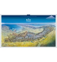 Poster und Wandkarten KOMPASS Panorama-Poster Die Alpen von Norden KOMPASS freytag & berndt
