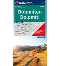 Straßenkarten Italien KOMPASS Auto- und Panoramakarte Dolomiten / Dolomiti / Dolomites 1:150.000 Kompass-Karten GmbH