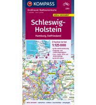 Radkarten KOMPASS Großraum-Radtourenkarte 3701 Schleswig-Holstein, Hamburg, Ostfriesland 1:125.000 Kompass-Karten GmbH