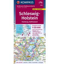 Radkarten KOMPASS Großraum-Radtourenkarte 3701 Schleswig-Holstein, Hamburg, Ostfriesland 1:125.000 KOMPASS freytag & berndt