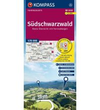 Radkarten Deutschland KOMPASS Fahrradkarte 3332 Südschwarzwald mit Knotenpunkten 1:70.000 KOMPASS freytag & berndt
