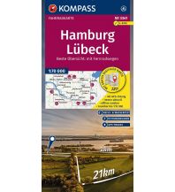 Radkarten Kompass-Fahrradkarte 3341, Hamburg, Lübeck 1:70.000 KOMPASS freytag & berndt