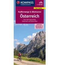 Radkarten KOMPASS Radfernwegekarte Radfernwege & Biketouren Österreich - Übersichtskarte 1:300.000 Kompass-Karten GmbH