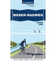 Radkarten Deutschland KOMPASS Fahrrad-Tourenkarte Weser-Radweg 1:50.000 KOMPASS freytag & berndt