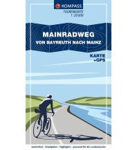 Radkarten Deutschland KOMPASS Fahrrad-Tourenkarte Main-Radweg, Von Bayreuth nach Mainz 1:50.000 KOMPASS freytag & berndt