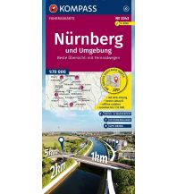 Radkarten Deutschland KOMPASS Fahrradkarte 3343 Nürnberg und Umgebung 1:70.000 KOMPASS freytag & berndt