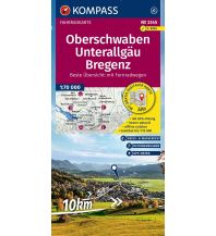 Radkarten Österreich Kompass-Fahrradkarte 3345, Oberschwaben, Unterallgäu, Bregenz 1:70.000 KOMPASS freytag & berndt