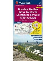 Radkarten Deutschland KOMPASS Fahrradkarte 3371 Dresden, Meißen, Westliche Sächsische Schweiz 1:70.000 KOMPASS freytag & berndt