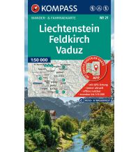 Hiking Maps North Switzerland Kompass-Karte 21, Liechstenstein, Feldkirch, Vaduz 1:50.000 Kompass-Karten GmbH