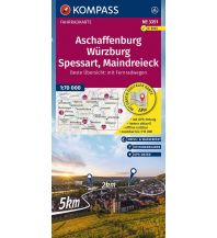Cycling Maps KOMPASS Fahrradkarte 3351, Aschaffenburg, Würzburg, Spessart, Maindreieck 1:70.000 Kompass-Karten GmbH