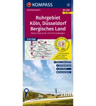Cycling Maps Germany KOMPASS Fahrradkarte 3367, Ruhrgebiet, Köln, Düsseldorf, Bergisches Land mit Knotenpunkten 1:70.000 Kompass-Karten GmbH